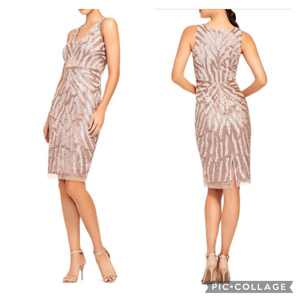 Aidan Mattox fully beaded sleeveless V-Neck dressy dress
